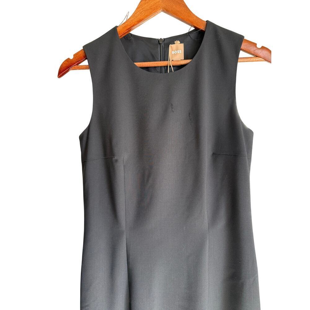 BOSS Dirusa Fundamental Sheath Dress Size 2 Black Corporate Dress Classy Chic - Picture 7 of 13